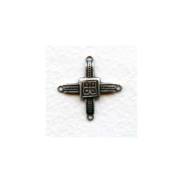 Decorative Connectors Oxidized Silver 22mm