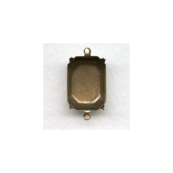 Octagon Settings 2 Loops 18x13mm Oxidized Brass (12)