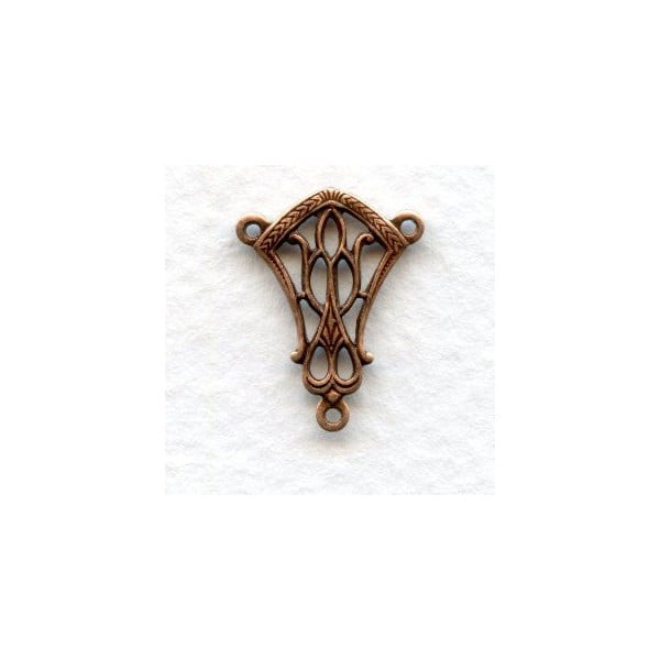 Dainty Filigree 3-Way Connectors Oxidized Copper (12)