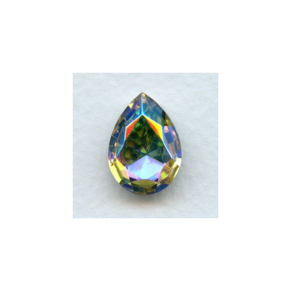 ^Pear Shaped Crystal AB Foiled Rhinestone 18x13mm