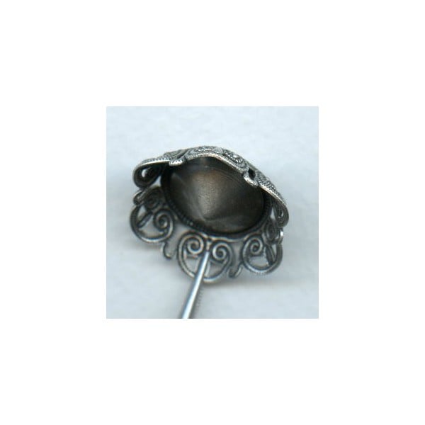 Setting for 14mm Rivoli Stones Oxidized Silver (1) - Image 3