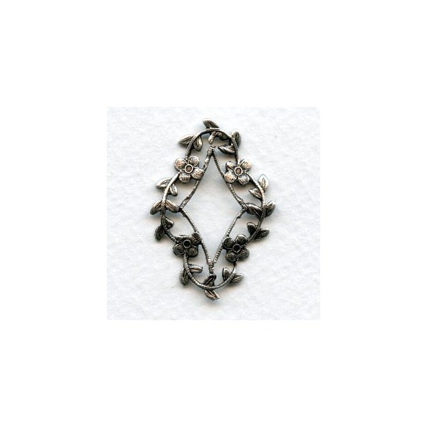 Openwork Floral Frame Oxidized Silver (6)