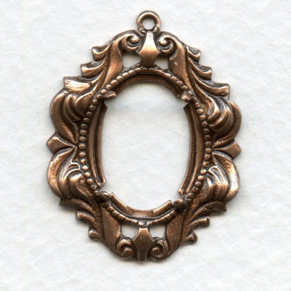 Fancy Flowing Design Setting 18x13mm Oxidized Copper