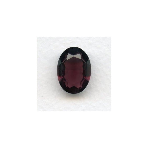 ^Amethyst Glass Oval Unfoiled Stone 18x13mm