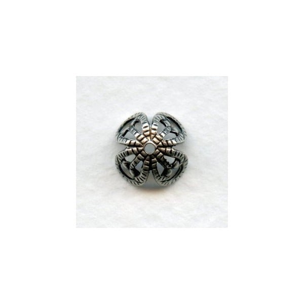 Filigree Bead Caps Oxidized Silver 10mm