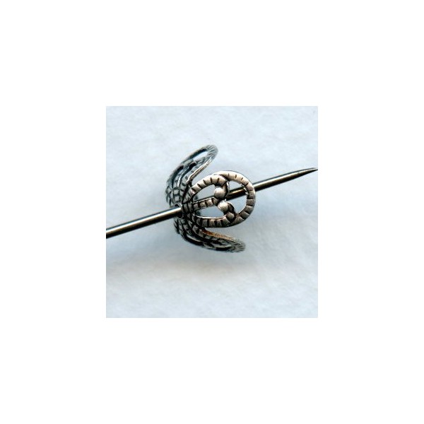 Filigree Bead Caps Oxidized Silver 10mm - Image 2