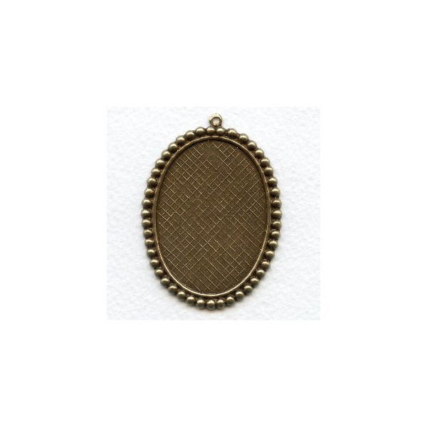 Setting 45x32mm Beaded Edge with Pendant Loop
