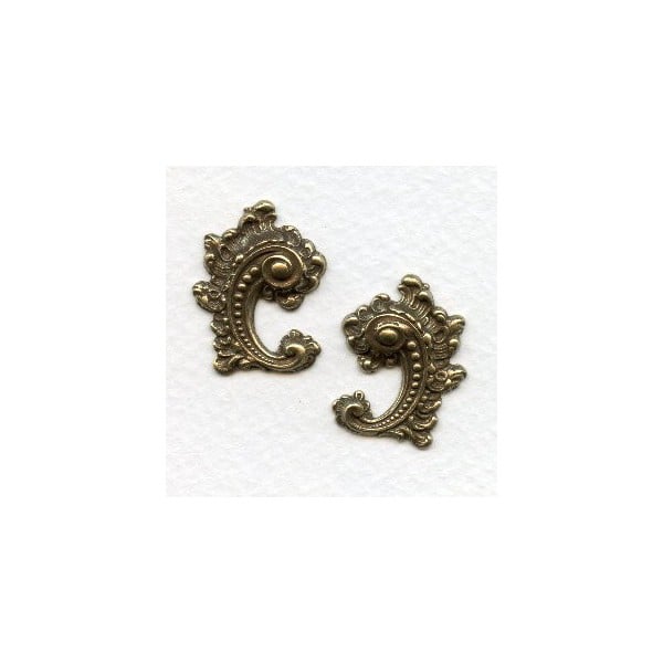 Victorian Details Right Left Flourishes Oxidized Brass
