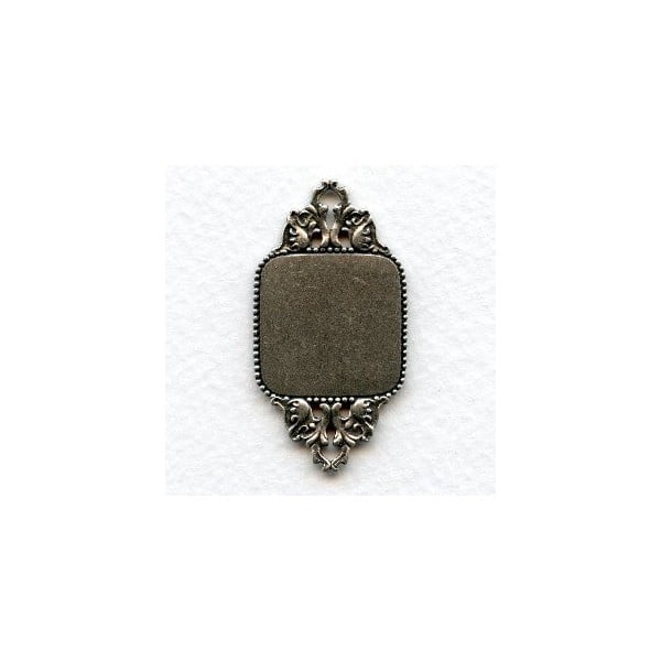 Sturdy Connector 20mm Plaque Oxidized Silver (1)