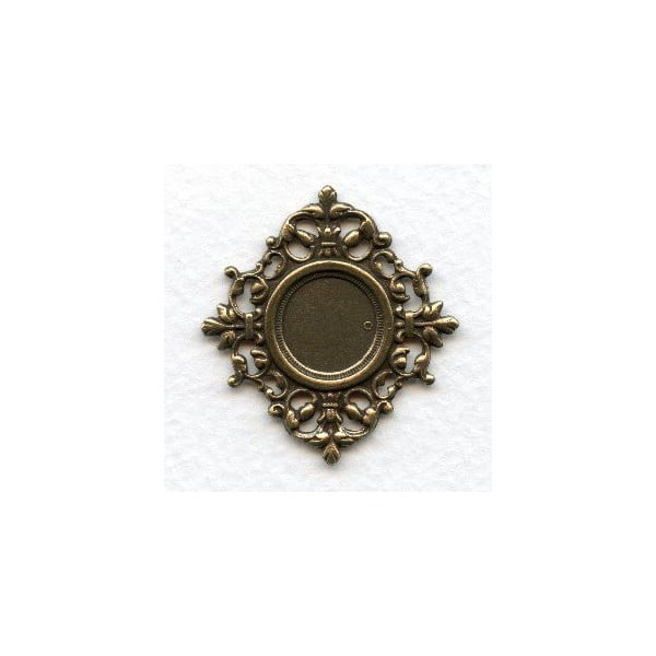 Ornate Centerpiece 13mm Setting Oxidized Brass