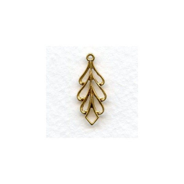 Filigree Leaf Pendant with Loop Raw Brass (6)