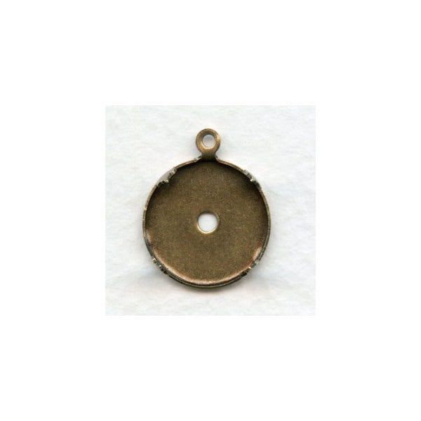 Pronged 15mm Settings Oxidized Brass (6)
