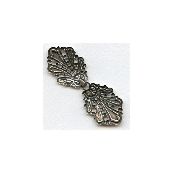 Hook or Buckle Stampings Oxidized Silver (1 set) - Image 2