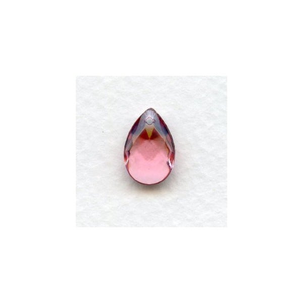 ^Briolette Rose 13x8.5mm Pear Shape Glass Pendant