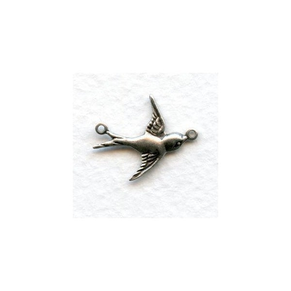 Flying East Bird Connectors Oxidized Silver (6)