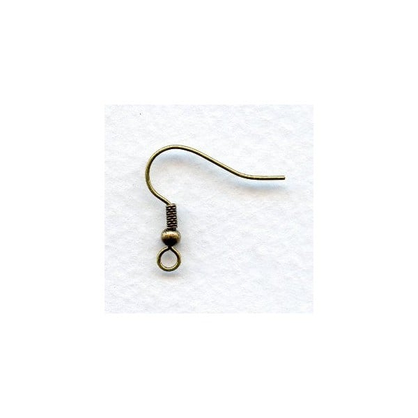 Fish Hook Earring Findings Oxidized Brass