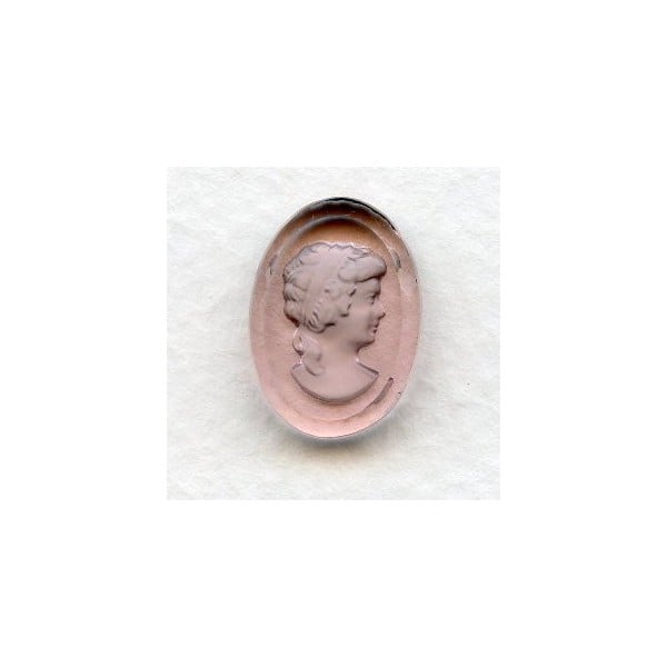 ^Amethyst Etched Crystal Portrait Intaglio 18x13mm