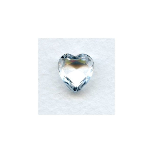 Crystal Glass Heart-Shape Stones Unfoiled 12x11mm