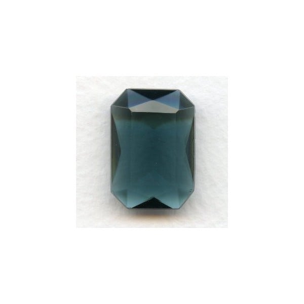 ^Montana Blue Glass Octagon Unfoiled 25x18mm