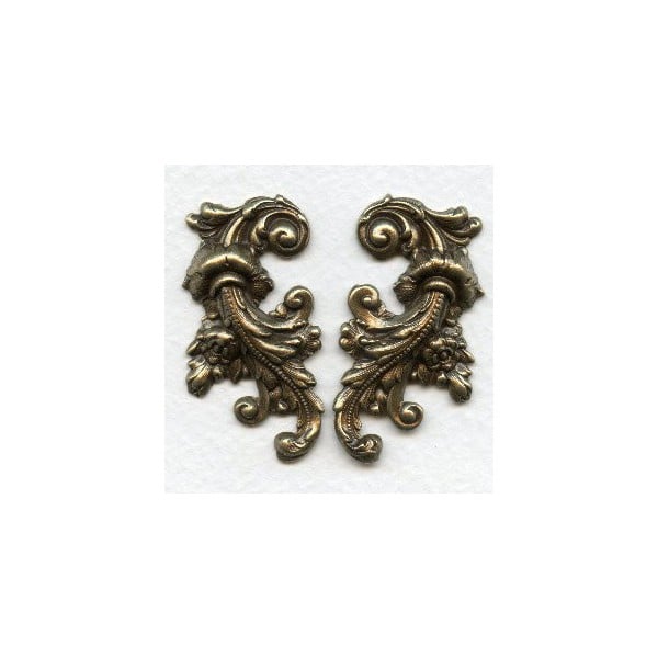 Elaborate Flourishes Oxidized Brass 42mm (1 pair) - Image 2