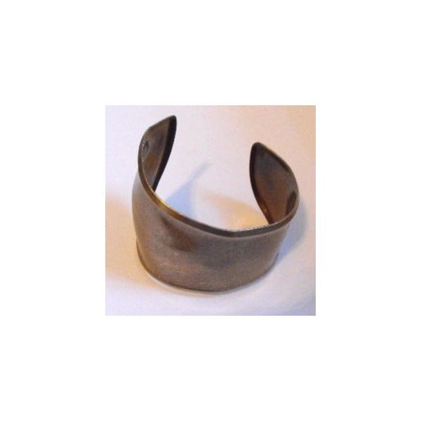 Asymmetric Smooth Cuff Bracelet Oxidized Brass