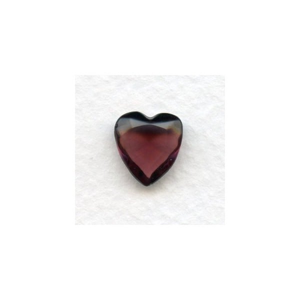 Amethyst Glass Heart-Shape Stones Unfoiled 12x11mm