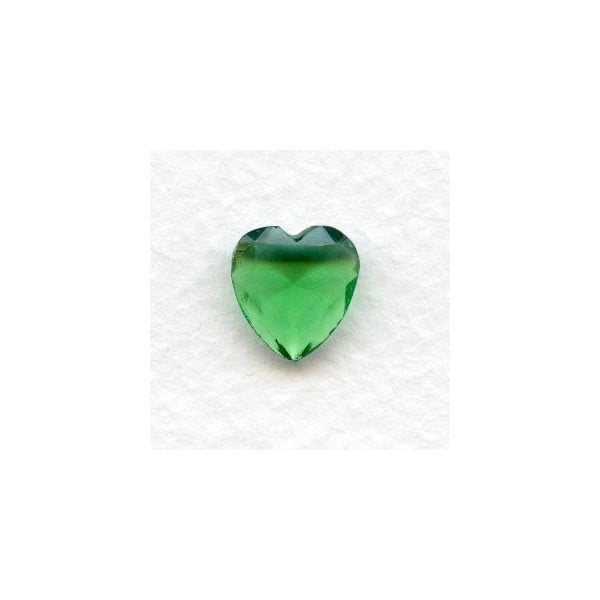 ^Peridot Glass Heart-Shape Stones Unfoiled 12x11mm