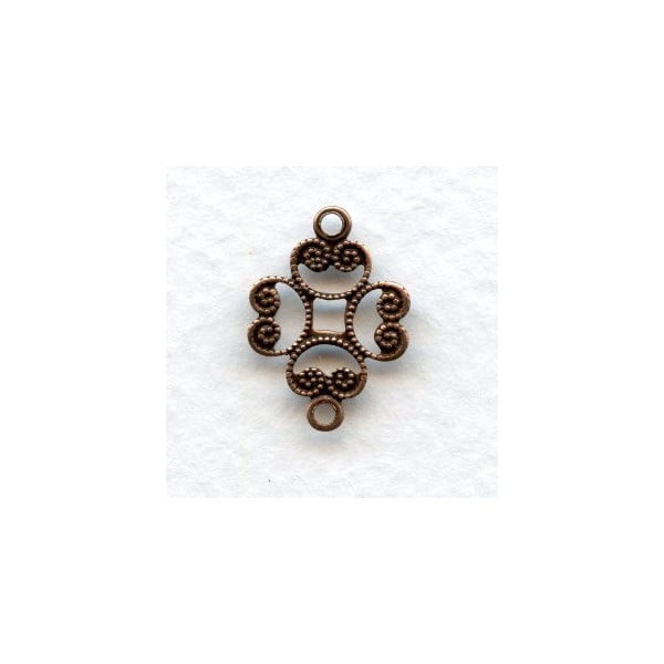 Filigree Connectors Oxidized Copper 17mm