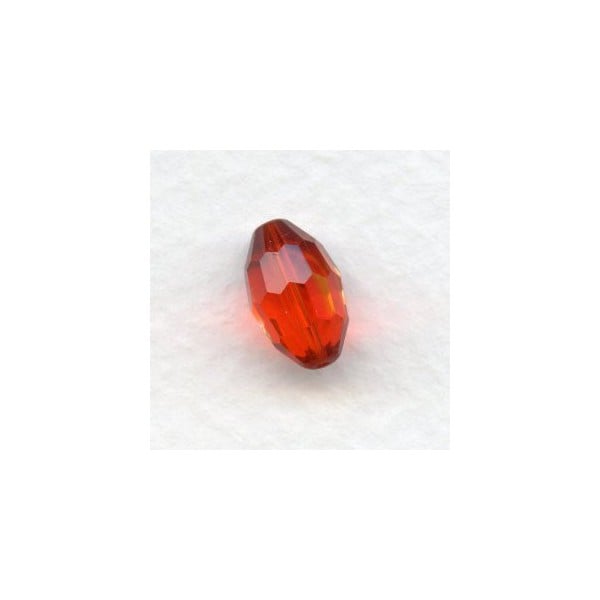 Oval Faceted Glass Beads Ruby 11x8mm