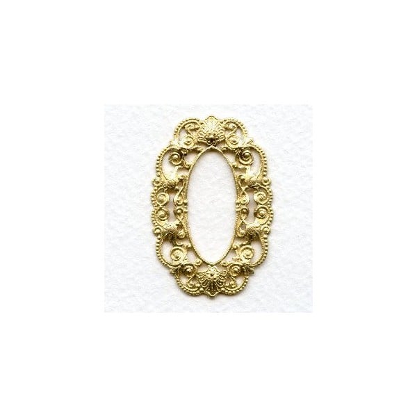 Filigree Oval 44x30mm Frames Raw Brass (6)