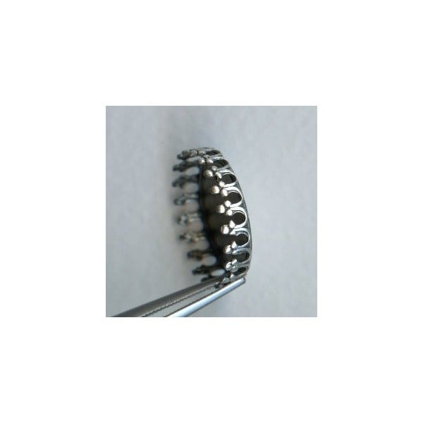 Crown Edge Settings 15mm Oxidized Silver (6) - Image 2