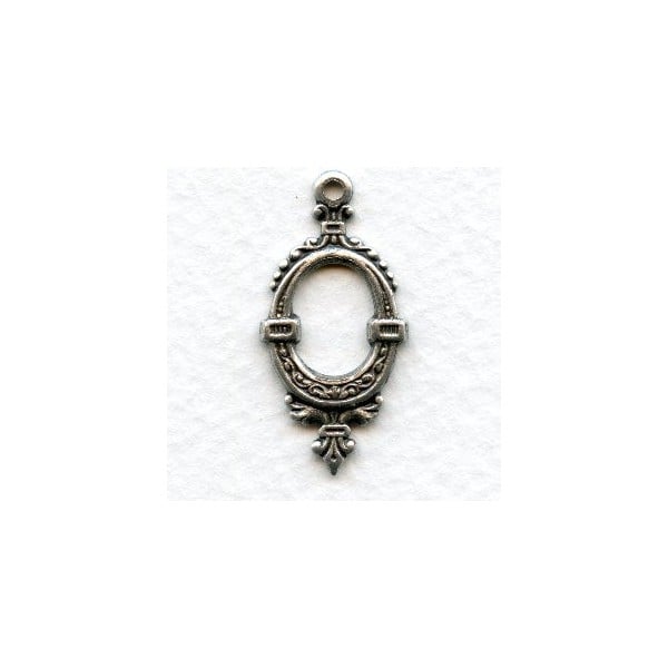 Oval Fancy Hoop Pendant Drop Oxidized Silver 31mm (6)