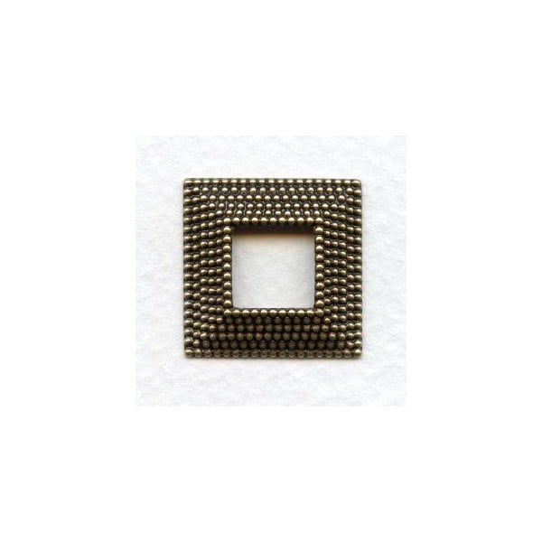 Nailhead Texture Square Frames Oxidized Brass 22mm
