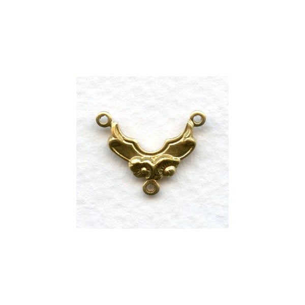 Floral Detail Raw Brass Connectors 17mm (6)