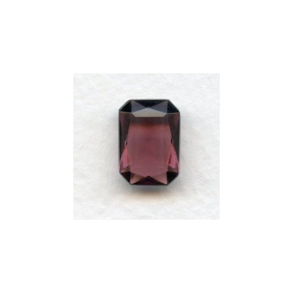 ^Amethyst Bohemian Glass Octagons Unfoiled 14x10mm