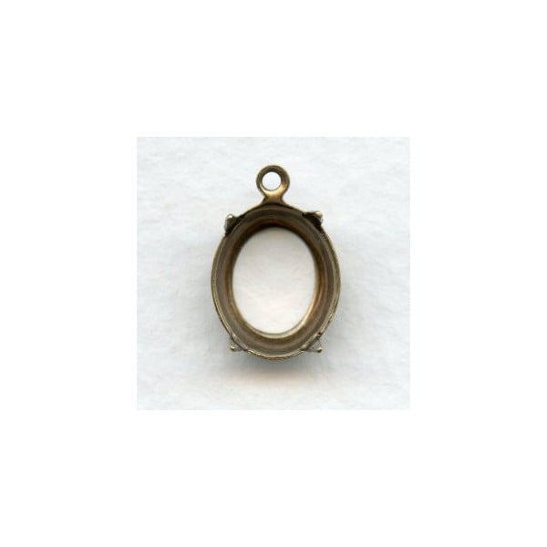 ^Open Back Settings 12x10mm Oxidized Brass (12)