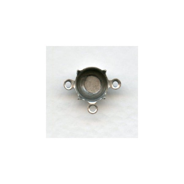 Three Loop Round 40ss Setting Connectors Oxidized Silver (12)