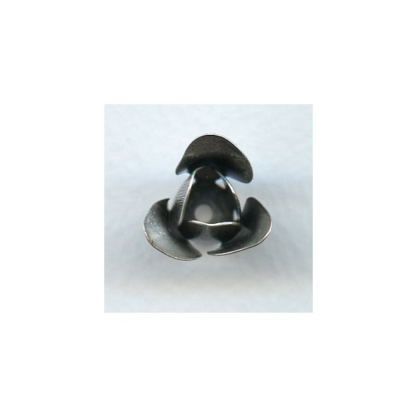 Textured Petal Flower 16mm Bead Caps Oxidized Silver (3) - Image 2