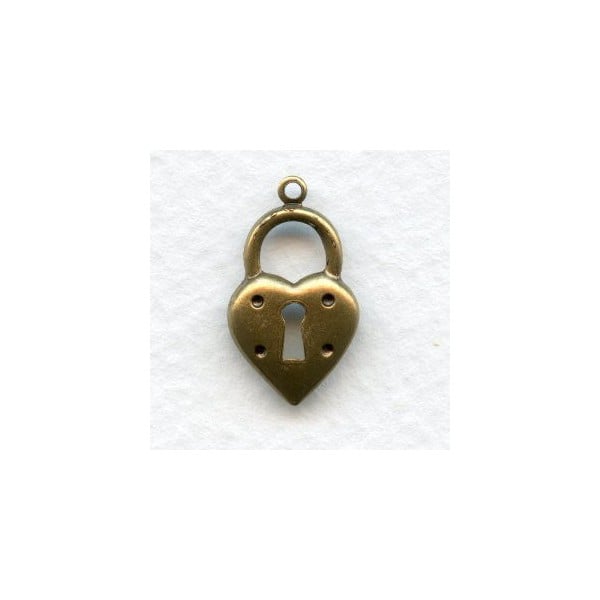 ^Steampunk Inspired Heart Lock Stampings Oxidized Brass (12)