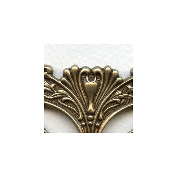 Art Nouveau Style Grand Oxidized Brass Stamping (1) - Image 3