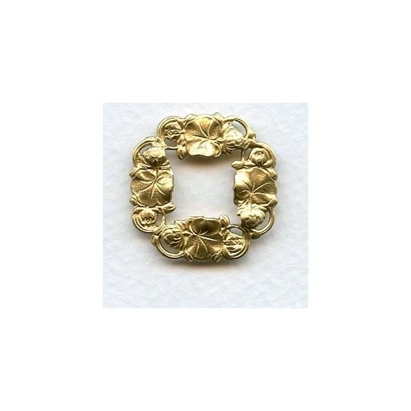 Floral Framework Stampings 25mm Raw Brass (6)