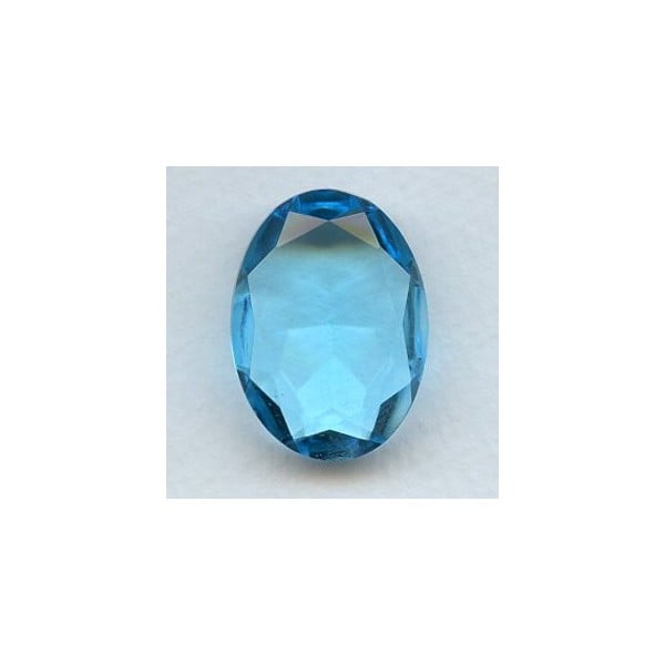 ^Aqua Glass Oval Unfoiled Jewelry Stone 30x22mm