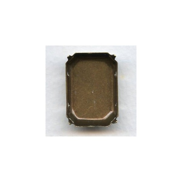 ^Octagon Settings with 4 Holes 25x18mm Oxidized Brass