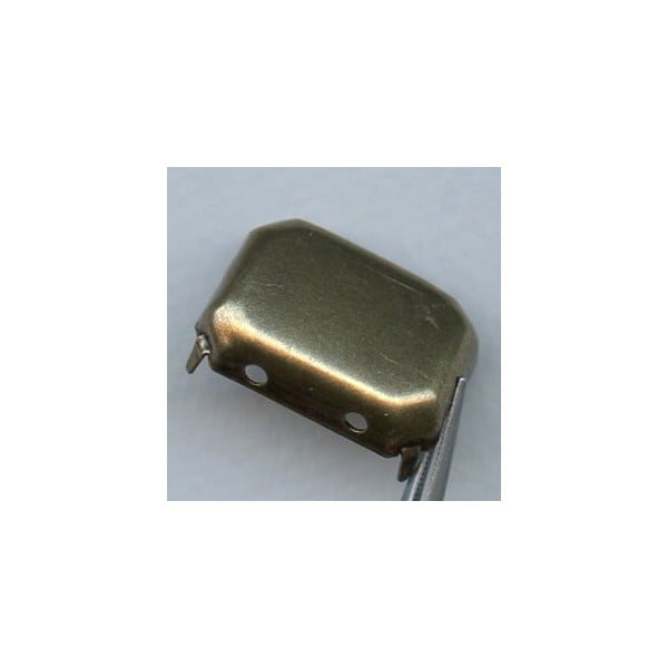 ^Octagon Settings with 4 Holes 25x18mm Oxidized Brass - Image 2