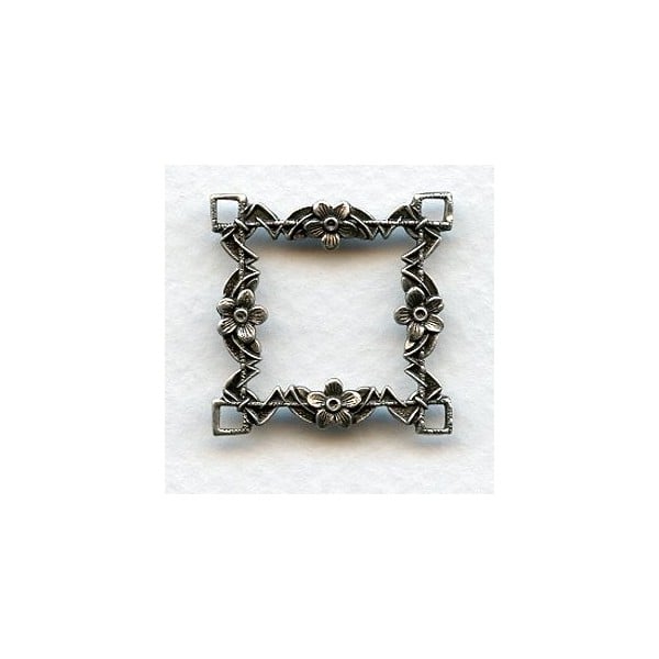 Floral Framework Connector Oxidized Silver (2)