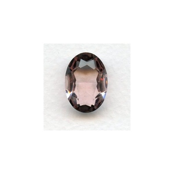 Light Amethyst Glass Oval Unfoiled Stone 18x13mm