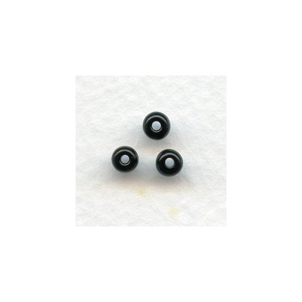 ^Jet Black Czech Glass Size 6/0 Seed Beads 4mm
