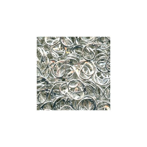 Bright Silver Plated Lever Back Ear Wires (24) - Image 2