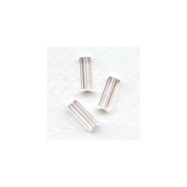 Pink Rose Czech Glass 10x4mm Hex Tube Beads