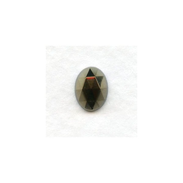 Iris Green Flat Back Faceted Top 8x6mm Jewelry Stones (4)